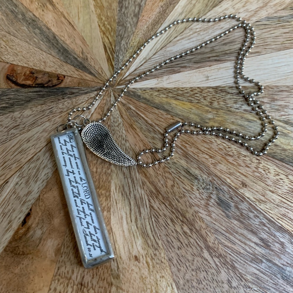 Bible Blessing Necklace Silver on Ball Chain